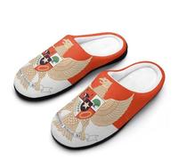 Vintage Indonesian Flag Indonesia Emblem Breathable Slippers Women Slip On Winter Warm House Slippers Shoes Bedroom 11-12(42-43)