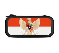 Vintage Indonesian Flag Indonesia Emblem Compatible with Switch Case Bag Travel Protective Cover Handbag with 15 Game Accessories