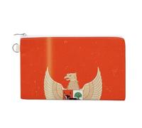 Vintage Indonesian Flag Indonesia Emblem Portable Canvas Coin Purse Fashion Pencil Case Travel Makeup Bag
