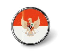 Vintage Indonesian Flag Indonesia Emblem Round Brooch Cute Pin Badges Decoration Jewellery for Men Women Metal Lapel Pins