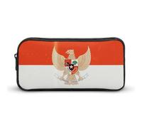 Vintage Indonesian Flag Indonesia Emblem Simple Pencil Case Big Capacity Pouch Box Travel Makeup Bag