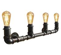 Vintage Industrial 4 Bulb Steampunk Rustic Waterpipe Wall Light Lamp Fixture M0038