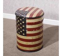 Vintage Industrial Bar Stool with Iron Bucket Design for Home Decor and Extra Storage