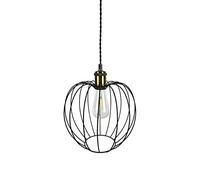 Vintage Industrial Black Wire Lantern Pendant Light - Adjustable Metal Chandelier E27 Base Hanging Ceiling Lamp for Creative Home Decor Rustic Lighting Fixture