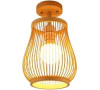 Vintage Industrial Fixture Printed Shade Decorative Close to Lights E27 Wooden Ceiling Lamp Base Corridor Aisle Book Tea Room Light Chandelier/a