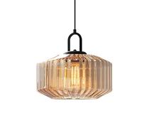 Vintage Industrial Glass Pendant Light Adjustable Black Metal Hanging Lamp with E27 Socket Retro Ceiling Light for Kitchen Dining Room Bar Living Room (Amber)