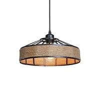 Vintage Industrial Hanging Light, Black Wrought Iron Lamp, Round Antique Lighting Fixture, E27 Screw Single Head Dining Room Farmhouse Chaner