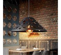 Vintage Industrial Pendant Light Hanging Fixture Pendant Lighting Vintage Nostalgia Hollow Lampshade Design Black Wrought Iron Small E27 Compatible with Bar Cafe Living