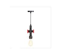 Vintage Industrial Pendant Light Water Pipe Pendant Lamp Retro Rustic Ceiling Lamp Metal Hanging Light for Cafe Bathroom Loft Black