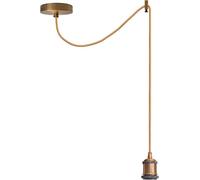 Vintage Industrial Spider Ceiling Hanging Pendant Lighting Lamp Kit Chandelier Adjustable 2m Fabric 3 Core Hanging Lamp (Yellow Brass, Without Bulb)