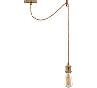 Vintage Industrial Spider Ceiling Hanging Pendant Lighting Lamp Kit Chandelier Adjustable 2m Fabric 3 Core Hanging Lamp (French Gold, with Bulb)