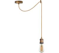 Vintage Industrial Spider Ceiling Hanging Pendant Lighting Lamp Kit Chandelier Adjustable 2m Fabric 3 Core Hanging Lamp (Yellow Brass, with Bulb)