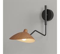 Vintage Industrial Swing Arm Wall Sconce, Long Arm Metal Wall Lighting 180°+360° Rotatable Wall Light Bedroom Living Room Office Bedside Retro Wall Lamps, E27 Base(Wood)
