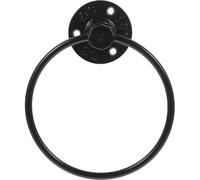 Vintage Industrial Towel Ring Black Wrought Iron Towel Holder for Bathroom Kitchen Wall Mount Easy Installation Rust Resistant Space Saving Design