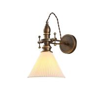 Vintage Industrial Wall Sconce with Ribbed Glass Shade Antique Bronze Finish Adjustable Swivel Arm Rustic Farmhouse Light Fixture(20Cm)/17.5Cm