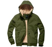 Vintage Industries Datton Jacket Mens Sherpa Warm Windproof Dark Olive