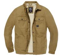 Vintage Industries Dean Sherpa Jacket Mens Warm Fleece Casual Dark Tan