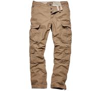Vintage Industries Pack Pants Mens Cargo Combat Work Utility Dark Khaki