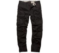 Vintage Industries Pack Pants Mens Cargo Combat Work Utility Trousers Black