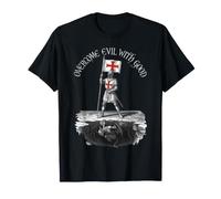Vintage Ink Engraving Overcome Evil with Good Templar T-Shirt