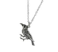 Vintage Inspire Crow Pendant Necklace Punk Rock Accessory Sturdy Alloy Chain Gothic Jewelry For Women Men Handmade Goth Necklace