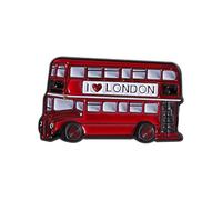 Vintage Inspire Red Bus Lapel Pin Alloy Metal Badge Backpack Hat Decoration Travel