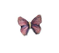 Vintage-Inspired Butterfly Brooch with Gradient Embroidery, Lightweight Lapel Pin for Women - Delicate Animal Fabric Jewellery Gift for Birthdays & Holiday (Red)