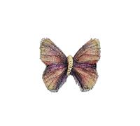 Vintage-Inspired Butterfly Brooch with Gradient Embroidery, Lightweight Lapel Pin for Women - Delicate Animal Fabric Jewellery Gift for Birthdays & Holiday (Champagne)