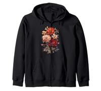 Vintage Inspired Flower Botanical Chart Naturalist Zip Hoodie