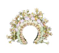 Vintage Inspired Flower Crown Ethnic Florals Garland Graceful Hair Accessory For Women Feminine Wedding Headpiece