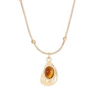 Vintage Inspired Gold Tone Alloy Necklace Sun Round Cat's Eye Stone Pendant Necklace Elegance and Mystique Jewelry Accessory for Women, One Size, Metal Rhinestone, No Gemstone