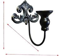 Vintage-Inspired Iron Candlestick Holder Intended for Wall Attachment to Support Decorative Candles in Residential Settings (black)