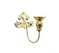 Vintage-Inspired Iron Candlestick Holder Intended for Wall Attachment to Support Decorative Candles in Residential Settings (gold)