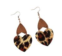 Vintage Inspired Leopard Heart Earrings Dangle Ear Hooks Accessory Perfect For Adding A Unique Touch To Any Outfit Fashion Jewelry