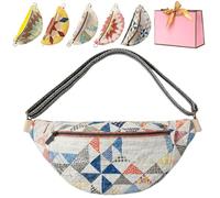 Vintage-Inspired Patchwork Quilted Sling Bag,Bohemian Fabric Crossbody Shoulder Bag with Adjustable Strap,Lightweight Handmade Quilted Satchel for Hiking, Running & Daily Use (Style-D)