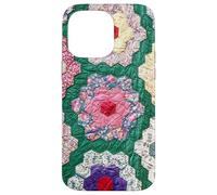 Vintage Inspired Quilt Patchwork Grandmothers Flower Garden Case for iPhone 14 Pro Max