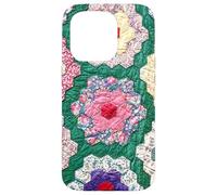 Vintage Inspired Quilt Patchwork Grandmothers Flower Garden Case for iPhone 15 Pro