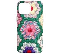 Vintage Inspired Quilt Patchwork Grandmothers Flower Garden Case for iPhone 16 Pro Max