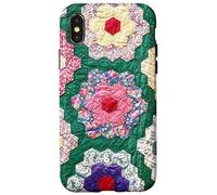 Vintage Inspired Quilt Patchwork Grandmothers Flower Garden Case for iPhone X/XS