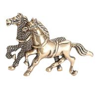 Vintage-Inspired Two Galloping Horses Brooch Pin Secure Fastener Metal Jewelry For Equestrian Lovers & Formal Two Horse Metal Pin