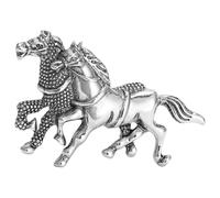 Vintage Inspired Two Running Horse Brooch Pin Animal Shaped Badge Metal Clothing Jewelry For Formal Casual Event Formal Casual Horse Shaped Pin