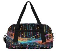Vintage Instruments Kids Duffle Bag Boys Girls Small Sport Dance Gym Bag for Overnight Travel Weekender Carry On, Melodious Notes, 18.5"L x 9.4"W x 7.8"H
