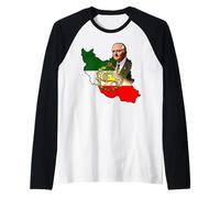Vintage Iran's Flag a Golden Lion and Sun King Pahlavi Raglan Baseball Tee