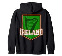 Vintage Ireland s Irish Harp Shield s Celtic Heritage Zip Hoodie