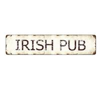 Vintage Irish Pub Metal Tin Sign - 4X16 Inch Rustic Aluminum Wall Art For Home Bar, Garage And Man Cave - Funny Retro Pub Decor, Durable Indoor/Outdoor Sign - Gift For Beer Lovers
