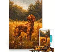 Vintage Irish Setter Dog 1000-piece Puzzle for Teenagers Mind Skill Fun Uniform Size Precise Pieces Relaxing Indoor Group Activity (50x75cm)