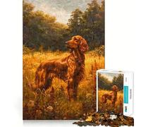 Vintage Irish Setter Dog Jigsaw for Teenagers1000 Pieces Mind Boost Game Firm Fit Secure Assembly Bonding Activity for Loved Ones (38x52cm)
