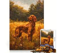 Vintage Irish Setter Dog Jigsaw Puzzle 1000 Piece for Adults Intellectual Fun Relaxing Pastime Sharp Cut (50x75cm)