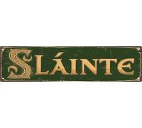 Vintage Irish Slainte Cheers Metal Sign 4x16 In Retro Beer Wall Decor For Man Cave Bar And Home Metal Outdoor Decor
