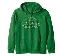 Vintage Irish Souvenir Gifts: Claddagh Galway Ireland Zip Hoodie
